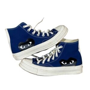 Comme des Garcons PLAY Converse Chuck Taylor High Top Blue Sneaker Women 8 Men 6